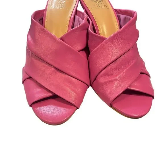 Vince Camuto | Pink Mules with Crisscross Straps - Picture 9 of 10